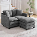 51'' Cloud Loveseat Couch with Ottoman, Love Seats Cloud Sofa with 2 Throw by HOCAT
