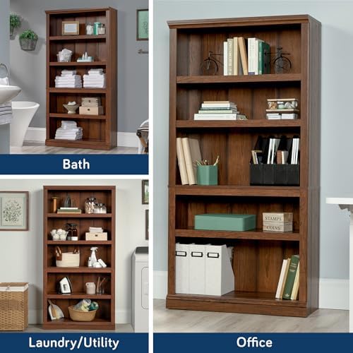 Sauder Miscellaneous Storage 5-Shelf Bookcase/ Book shelf, Washington Cherry - Image 5