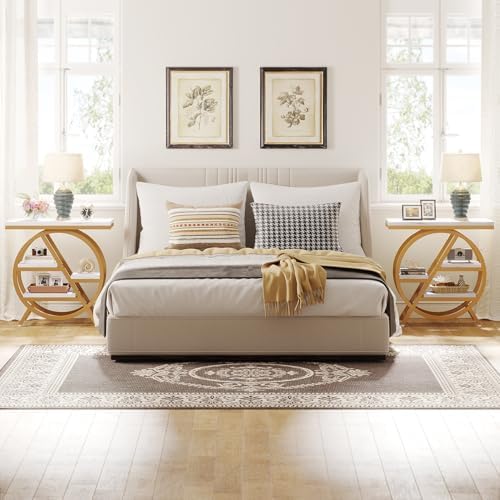 Tribesigns End Table Set of 2, Modern Faux Marble Side Table - Image 4