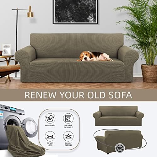KEKUOU Stretch Couch Covers for Sofa, 3 Cushion Couch Slipcover - Image 3