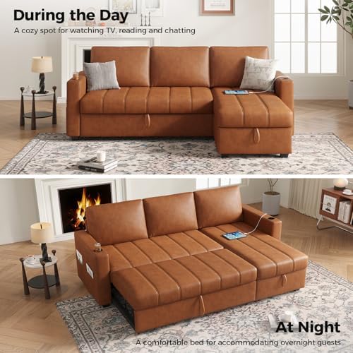 COPIAE 89 inch L-Shaped Sectional Sofa Sleeper - Image 5