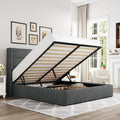 Allewie Full Size Lift Up Hydraulic Storage Bed Frame Dark Grey by Allewie