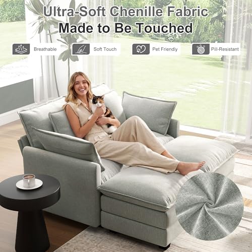 Hanherry 58" Cloud Couch Sectional Modular Sofa, Deep Seat Couches - Image 4