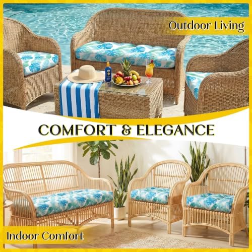 1 MIDDLE ONE Wicker Chair Cushions 3 Pieces Set - Image 5