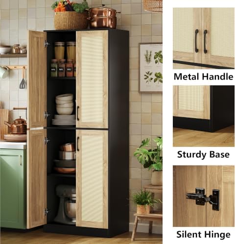 JASIWAY Rattan Pantry Cabinet - Image 4