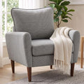 Comfy Accent Chair with Spring Sponge Cushion Upholstered Lounge Chair Grey by ALPEN