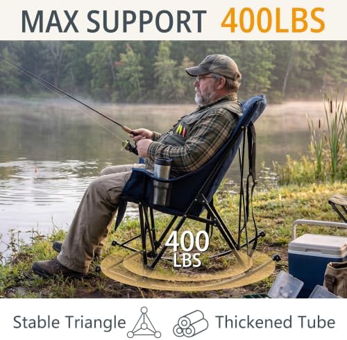 400lbs Rocking Camping Chair Oversized Folding Rocker - Image 4