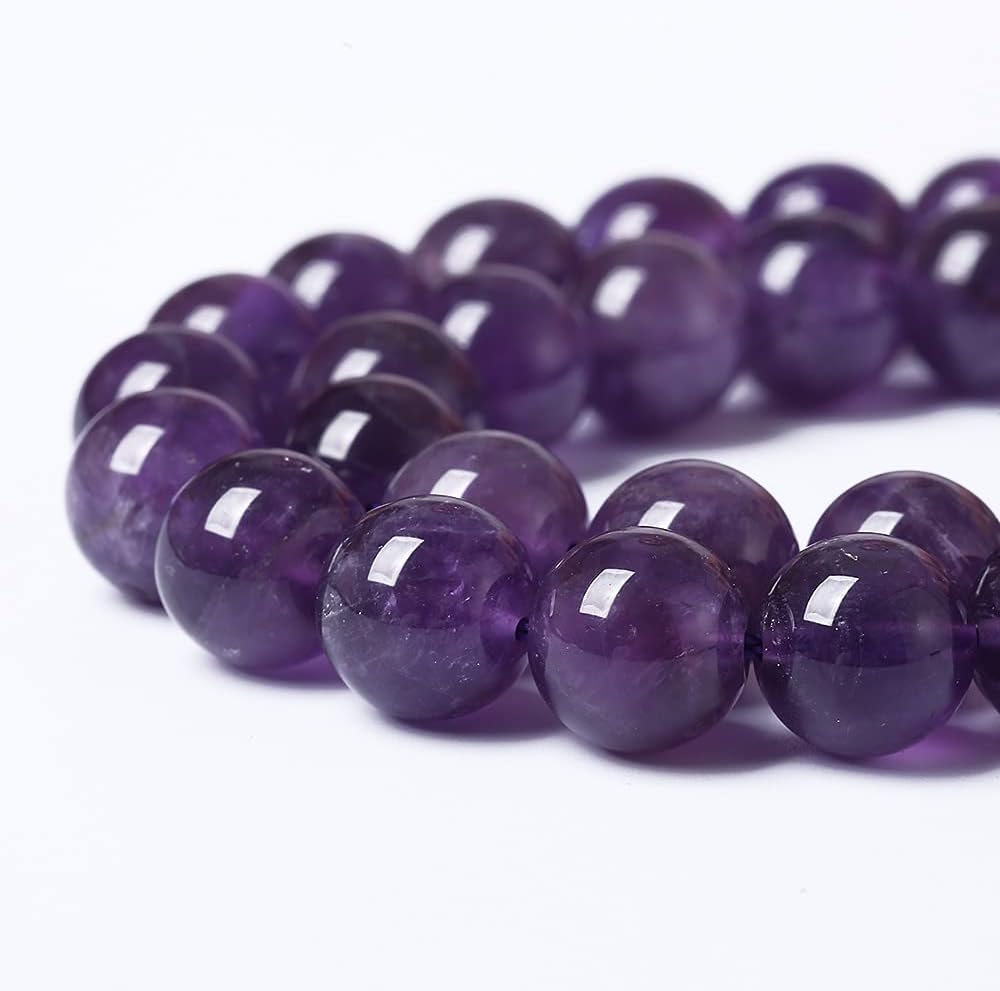180PCS 4mm Natural Amethyst AAAAA Purple Crystal Quartz Beads Gemstones Round Stone Beads for Jewelry Making DIY Bracelet Necklace 2 Strand 32"