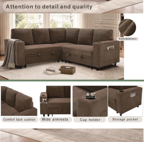 healthomse 76.5" Modular Sleeper Sofa Bed - Image 6