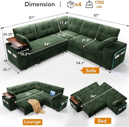 Vipbear 5 Seat Modular Sectional Sleeper Sofa - Image 2