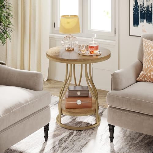 Round 2-Tier End Table, Small Side Table - Image 7