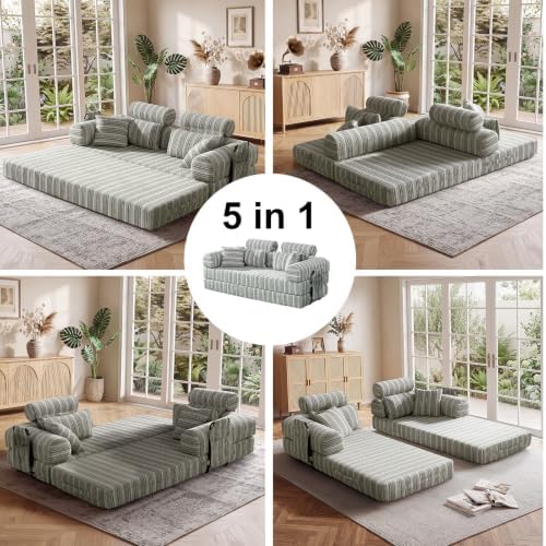 79" Convertible Sofa Bed, High Backrest Boneless Couch - Image 5