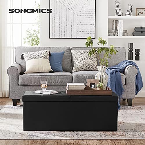 SONGMICS 43.3 Inches Folding Storage Ottoman Bench - Image 2