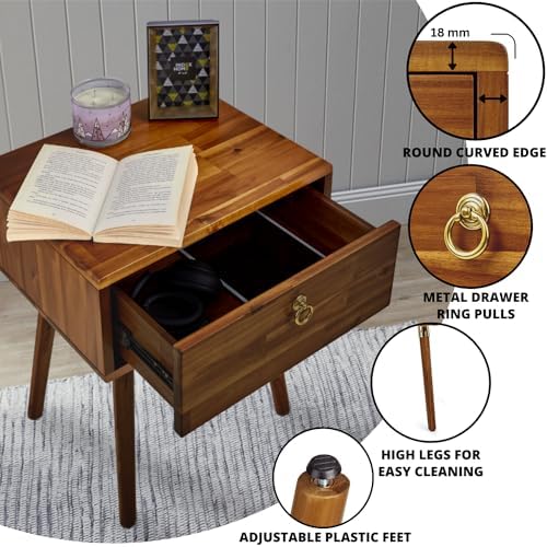 Bme Caden Solid Wood Nightstand/Side Table/End Table, Fully Assembled, - Image 3