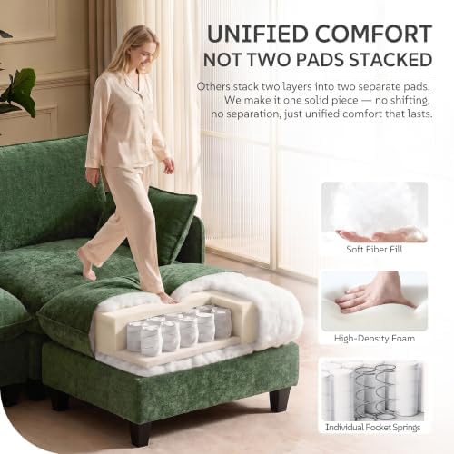 Ihanherry 107" Oversized V-Shaped Modular Sectional Sofa, Cloud Couch - Image 4