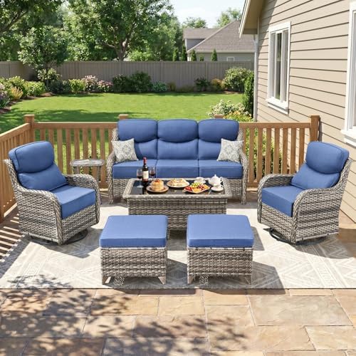 Swivel Patio Chairs sofa Set of 7 - Image 6