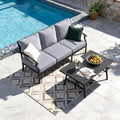 Kullavik 2 Piece Metal Outdoor Patio Furniture Set, Outdoor Sectional Sofa by KULLAVIK