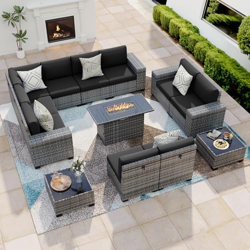Patio Furniture Set with 44'' Fire Pit Table by VonzoyHome