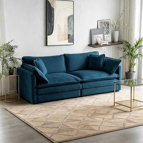 Tmsan 76.7" Deep Seat Cloud Loveseat Couch, 2 Seater Sectional Sofa by TmsanHomeKitchen