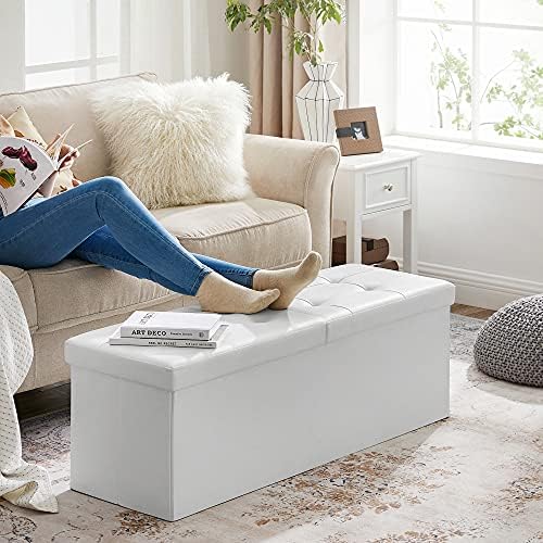 SONGMICS 43.3 Inches Folding Storage Ottoman Bench - Image 5