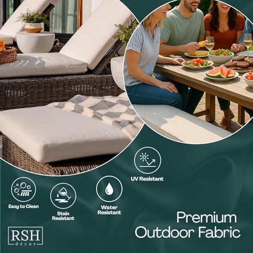 RSH DECOR: Foam Chair Cushions Set of 2 | 18.5" x 16" x 2" | All-Weather - Image 6
