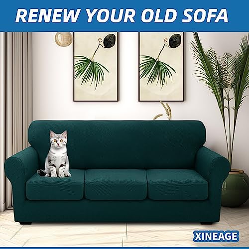 XINEAGE 4-Piece Stretch Sofa Cover, Washable Couch Covers - Image 4