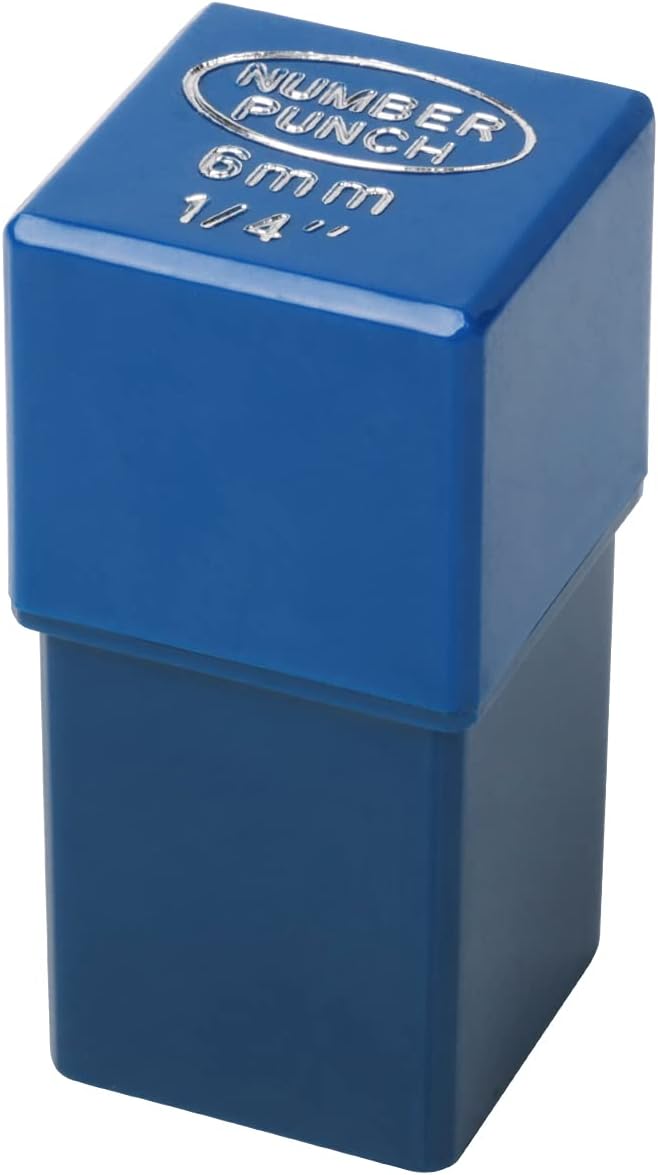 YKLP 1/4" Metal Number Stamps Set, 6mm Steel Number Punch DIY Tool for Leather, Brass, Aluminum, Mild Steel 9Pcs(0-9)