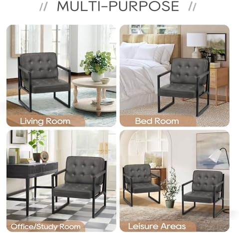 COLAMY Accent Chairs Set of 2, Modern Accent Arm Chairs - Image 6