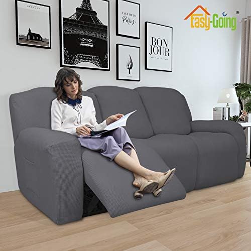 Easy-Going 8 Pieces Recliner Sofa Stretch Sofa Slipcover Sofa Cover Furniture - Image 2