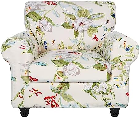 SearchI Stretch Sofa Cover Printed Couch Covers, Floral Pattern 2 Piece by SearchI