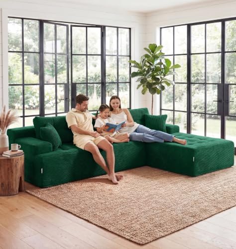 Hobestluk Boneless Couches Modular Sectional Sofa L-Shape Oversized Chaise - Image 4