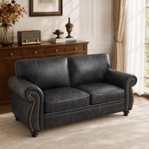 Couchus 71" W Loveseat Sofa Couch, Faux Leather Fabric Sofas by COUCHUS