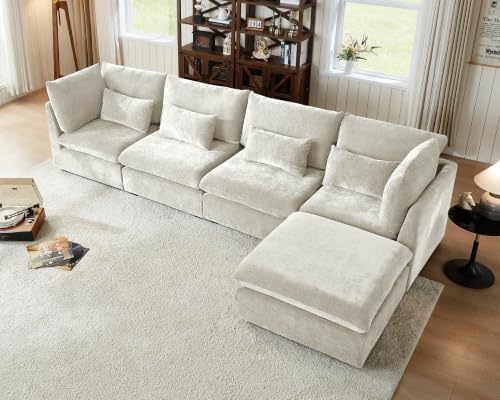 154" Oversize Chenille Modular Sectional Sofa Couches by CHICHOUSE
