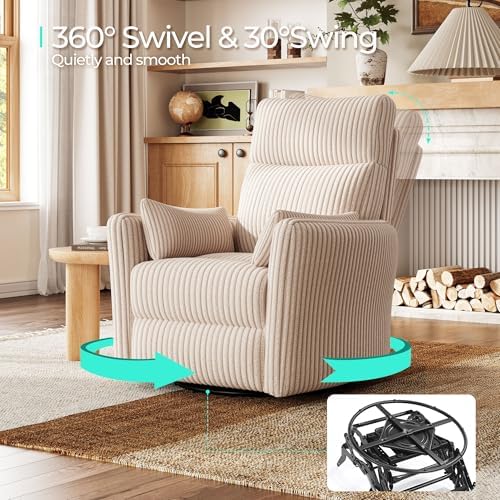 LINSY HOME 360 Swivel Nursery Rocking Chair - Image 6
