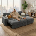 WEUP 81" Sectional Sofa with Pull Out Bed, L Shaped 3 Seat Sleeper Sofa with by Unknown