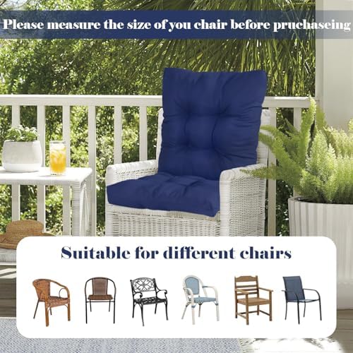 Wicker Chair Cushions for Outdoor Furniture, Floral Outdoor Chair Cushion - Image 5