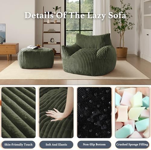 Gericco Oversized Bean Bag Chaise Lounge Chair - Image 5