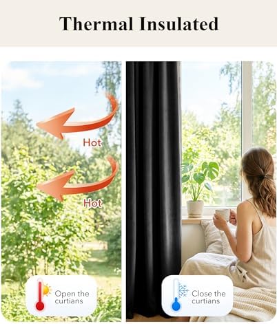 StangH Blackout Black Velvet Curtains - Image 6
