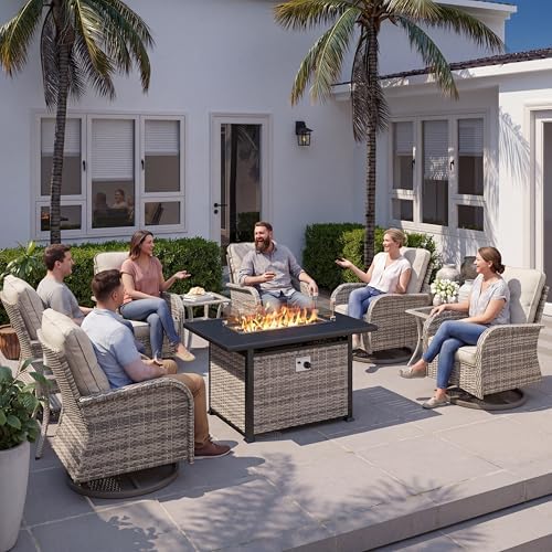 10Pcs Patio Rocking Swivel Chair by MuphyersPatioFurniture