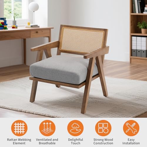 GarveeHome Mid-Century Farmhouse Accent Chair - Image 5