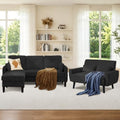 3 Piece Living Room Sofa Sets, 3-Seater + Loveseat + Ottoman by Portaforta