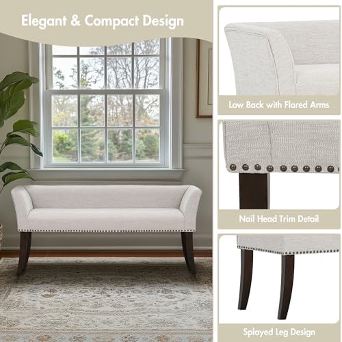 Madison Park Accent Bench for Living Room, Upholstered - Image 4