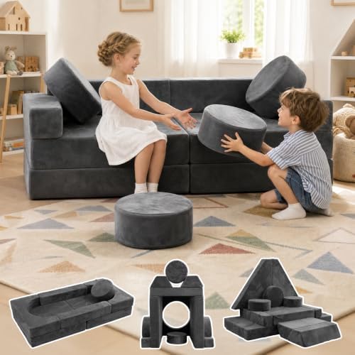 HOMFINE 16PCS Modular Kids Play Couch Set, Sectional Sofa by HOMFINE