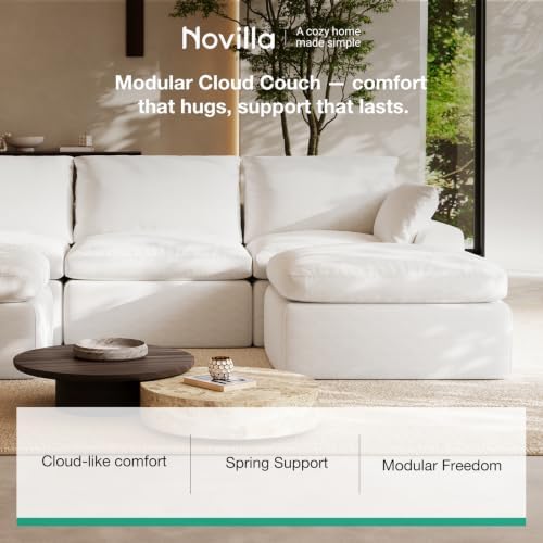 Novilla 104.3" Modular Cloud Couch, Modern Sectional Sofa - Image 3