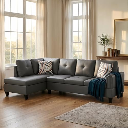 L-Shaped Sectional Sofa, Modern 4-Seat Couch - Image 3