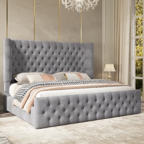 Jocisland Cal King Bed Frame Sleigh Headboard & Footboard by Jocisland