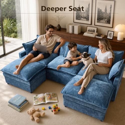 108" Modular Sectional Sofa, U Shaped Modern Comfy Cloud Couch - Image 3