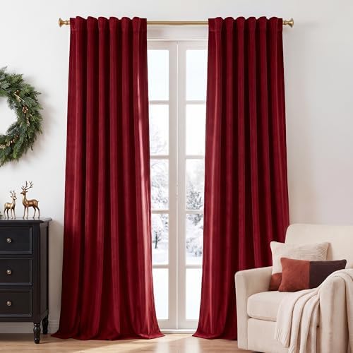 StangH Red Velvet Curtains Extra Long by StangH