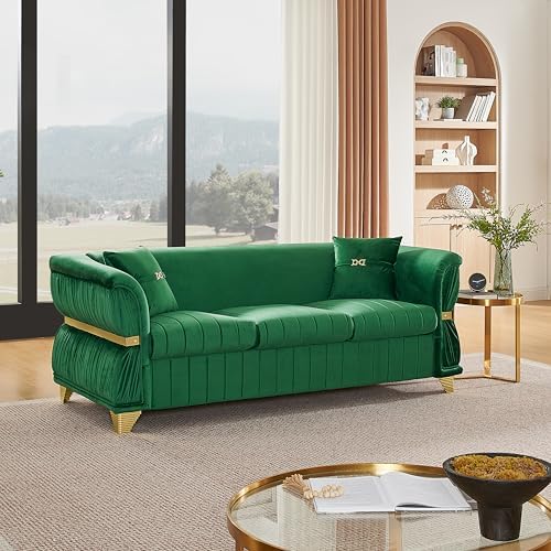 KEIKI 84" Luxury Oversized Velvet Chesterfield Sofa - Image 3