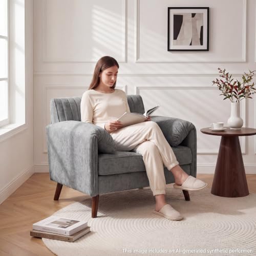 Modern Elegant Oversized Accent Armchair Set of 2, 43.3" Chenille - Image 3